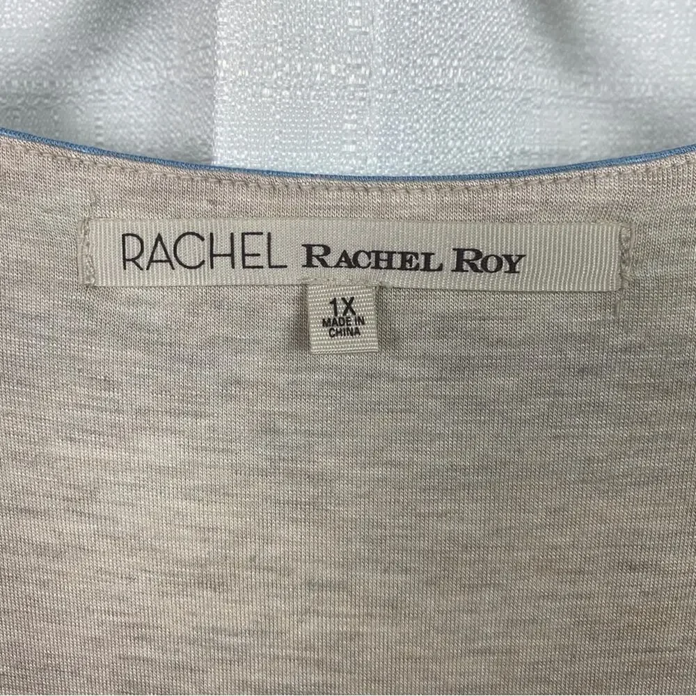Rachel Rachel Roy April Navy Combo Striped Hem Tie Dress Sz.1X NWT - Picture 8 of 16